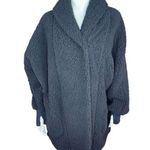 BumbleBella by Jill Martin Petite Sherpa Shawl Collar Button Black Petite M/L Size undefined Photo 0