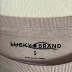 Lucky Brand  tan logo, Lotus, gold foiled graphic T-shirt, oversize small Photo 3