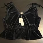 Adyson Parker  Black Velvet V-Neck Top NWT Photo 0