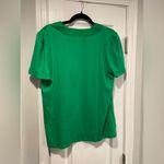 Rafaella NWT  Size L Kelly Green V Neck Short Sleeve Tee Shirt Embroidered Trim Photo 6