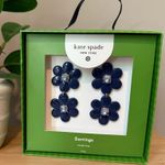 Kate Spade NEW  x Target Blue Floral Earrings with Crystal Accents Photo 0