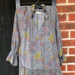 Paani Boho Metallic Abstract Print Tiered Maxi Flowy Dress Photo 2