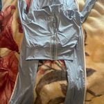 1X Baby Blue Zip Up Polyester Sweat Suit Size L Photo 0
