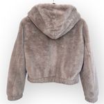 Bagatelle  NYC faux fur cropped hooded jacket, taupe, size XS Photo 3
