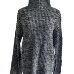 Caslon Black Ivory Marbled Oversized Mock Neck Pullover Sweater Size XS Photo 0