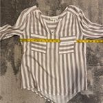Faith and joy  Striped Blouse - Cream and Brown Photo 4