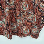 Caslon  Boho Kimono Cover Up Oversized Paisley Orange Blue Open Front Size XS/S Photo 6