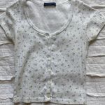 Brandy Melville White floral crop top Photo 0