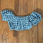 Faithfull the Brand NWOT Corsica Bikini Top Swimsuit Gingham Blue M Photo 2