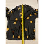 Madewell Bubble-Sleeve Wrap Top in Floating Florets M Black/Multicolor V-Neck Photo 6