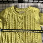 Old Navy Cable Knit Crochet Pattern Crewneck Sweater Yellow Green Medium Photo 5