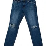 Gap Women’s Dark Denim Girlfriend Jeans Distressed Straight Leg Size 4/27 Photo 7