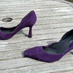 Franco Sarto  Mila Purple Suede Leather Almond Toe Pump Heels‎ size 9 Photo 0