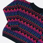 Awesome Bright Bold Neon Colorful Knit Sweater Multiple Size M Photo 2