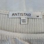 Antistar  Women's White Blouse Medium Ribbed Scrunch Side Baby Tee Photo 2