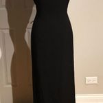 Sunny Choi Vintage Y2k Pencil Fit Bodice Slit Split Formal Evening Prom Whimsgoth Rave Plain Elegant Black Size 8 Photo 0