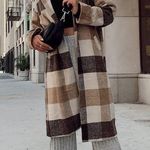 Princess Polly Penelope Plaid Trench Coat Photo 4