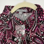 Jessica London New  Paisley Print Button Down Shirt Black Pink Size 12W Photo 10