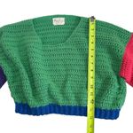 Handmade Hand Crochet Colorblock Crop Cardigan Photo 2
