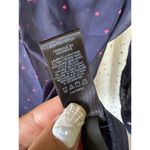 EXPRESS Women's Sheer Navy Polka Dot Hearts Button Down Portofino Shirt M Photo 6