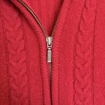 Eagle's Eye lambs wool Knit hooded sweater size medium Full Zip Red Photo 5