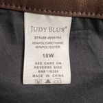 Judy Blue  Vegan Faux Leather Tummy Control Top Straight Leg Brown Pants Size 18W Photo 8