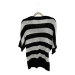 AB Studio  Black White Striped Color Block Short Sleeve Sequin Sweater Size XL Photo 3