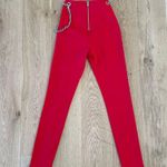 Tiger Mist  Straight leg Pants with chain in Red Photo 3