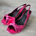 Kenneth Cole Reaction Rylee Hot Pink Metallic Slingback Platform Sandals Size 8. Photo 7