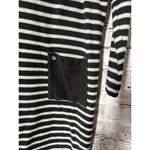 J.Jill Black Grey Striped Long Sleeve TShirt Dress Cotton Women’s M Photo 1