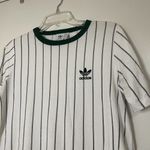 Adidas green striped baseball tshirt short sleeve dress size US small Photo 1
