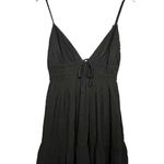 Aeropostale Y2K Babydoll Dress Size M Black Ruffled Hem Flowy Festival Coachella Photo 0