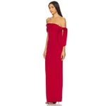SNDYS x REVOLVE Jaymes Off Shoulder Stretch Knit Old Money Deep Red Maxi Dress S Photo 5