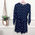 Old Navy  Smocked Long Sleeve Midi Dress Navy Floral Size M Photo 3