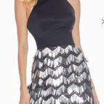Ashley Lauren Homecoming formal short black silver dress 8  disco Photo 2