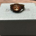 Touchstone Crystal by swarovski Sonoma rose gold bronze halo jewelry ring size 6 Pink Photo 4