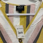 ECI womens v neck multi striped tops blouse size Large new with tag NWT Photo 4