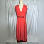 Halston Heritage  Coral Sleeveless Asymmetrical dress | 10 NWT Photo 7