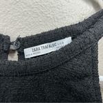ZARA Trafaluc black tweed halter top with fringe hem women's size small Photo 7