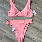 Forever 21 Light Pink V-Neck High Waist Bikini Set Size L/XL NWT Photo 3