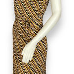 ABS Allen Schwartz  Faux Wrap Dress Graphic Print Blocks Diagonal Brown‎ Medium Photo 0