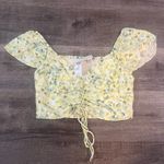 American Eagle  Floral Cap Sleeve Crop Top Photo 1