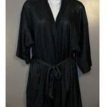 Frederick's of Hollywood Robe Womens Large Sheer Striped Kimono Belted Wrap Photo 0