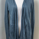 Inhabit Blue Linen Lightweight Double Layered Open Front Knit Cardigan Medium Photo 0