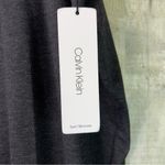 Calvin Klein Size 20W Black Dress Faux Leather Waist Slim Gray Leg Pants Pockets Photo 6