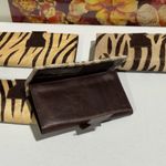 Lot Of 4 Real Handmade Animal Print Fur Leather Loop Closure Wallet/Hand Clutch Photo 2