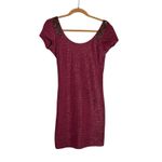 Free People  Bringing Sexy Back Low Scoop Backless Beaded Shirt Sleeve Mini Dress Photo 3