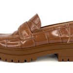 Gianvito Rossi Argo Lug Sole Croc Embossed Leather Penny Loafers Size EU 40.5 Photo 3