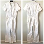 Free People ‎ Jayde Flare Leg Jumpsuit White L Photo 2