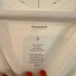 Sonoma  NWT white ribbed ruffle sleeve tank small Photo 2